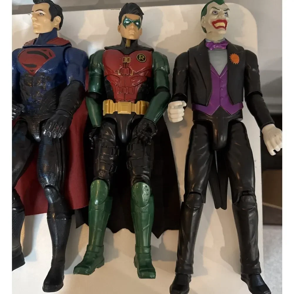 DC Comics Action Figure Lot Batman Superman Robin Joker 6 Large Figures